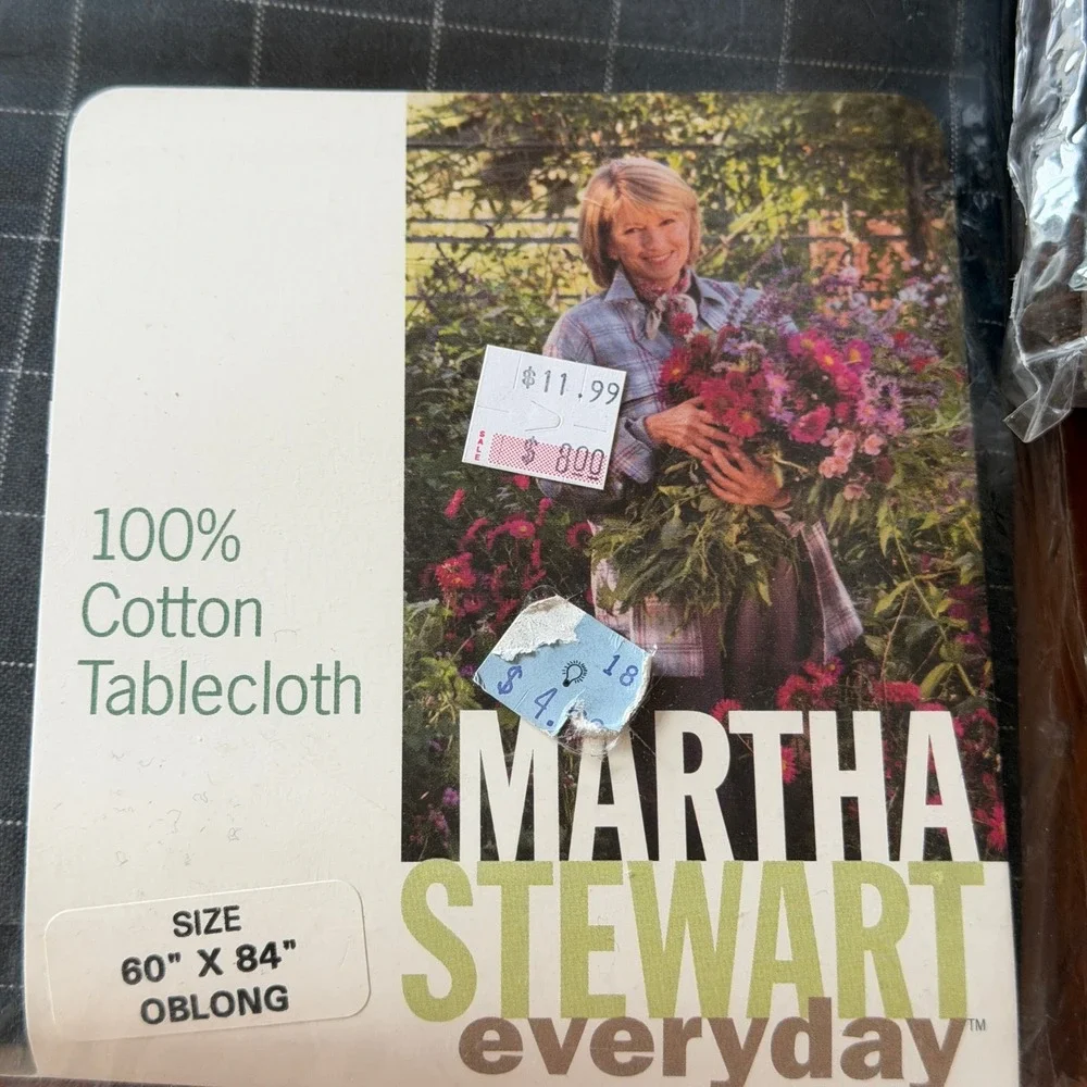 TWO NEW VTG Martha Stewart Everyday Plaid Cotton Tablecloth 60x84 Oblong Linens